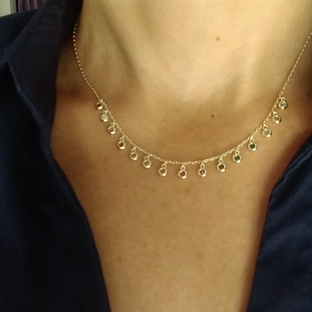 Multi-Color CZ Crystal/yellow gold/NECKLACE - Picture 2 of 7